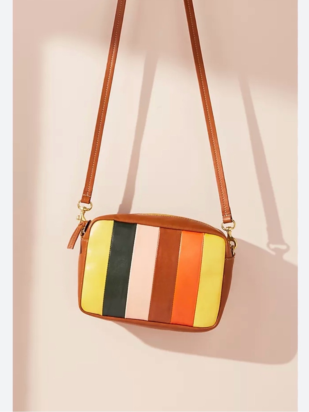 Clare V Midi Striped Crossbody Bag